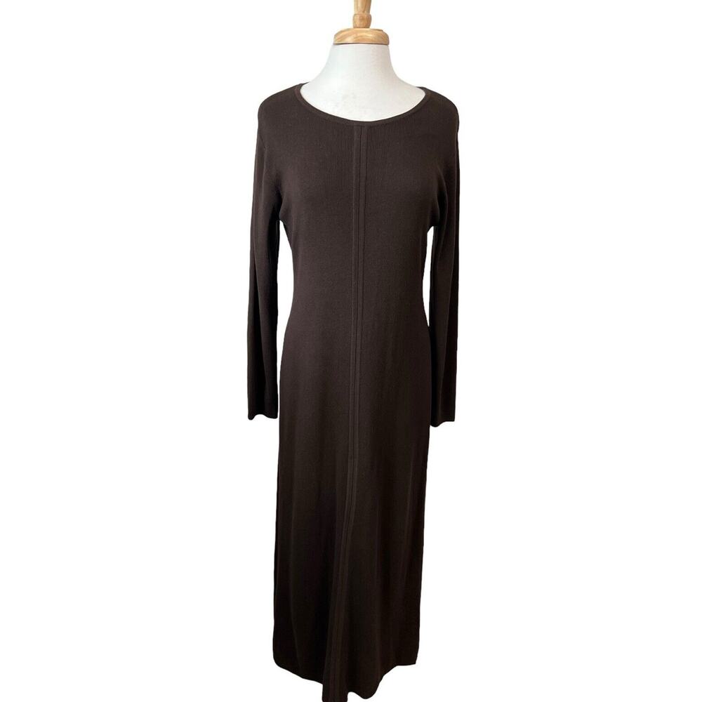 Vintage 90s Linea Boho Heavy Ribbed Maxi Sweater Dress & Duster Cardigan S/M - Picture 2 of 10